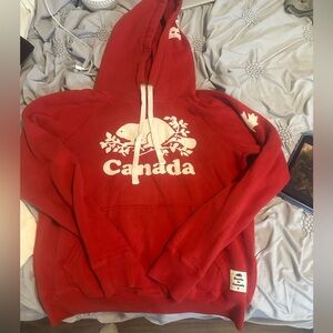 Roots Red Hoodie with White Accents